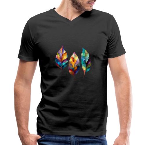 Art: Colorful Leaf Harmony - Men's Premium Organic V-Neck T-Shirt