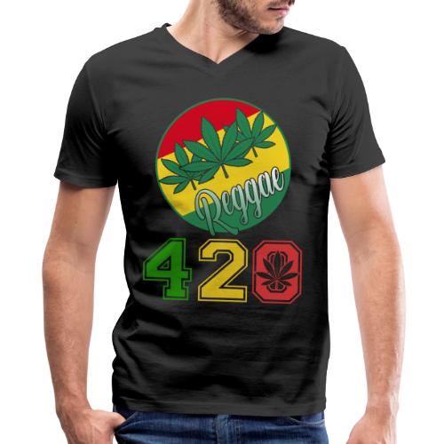 Lively 420 Reggae Ganja Weed Marijuana Design - Men's V-Neck T-Shirt by Bella + Canvas