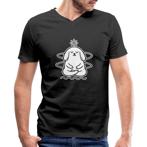 Cute Meditating Bunny Zen Yoga Animal - Men's V-Neck T-Shirt by Bella + Canvas