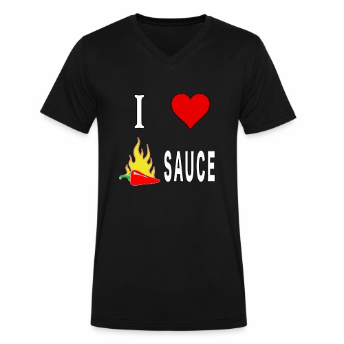 I Love Spicy Habanero Pepper Chicken Wings Sauce. - Men's V-Neck T-Shirt by Canvas