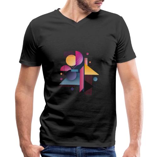 Color Pulse Geometry - Men's Premium Organic V-Neck T-Shirt