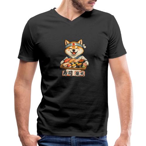 Funny Shiba Inu Sushi Kawaii Dog Tee - Men's V-Neck T-Shirt by Bella + Canvas