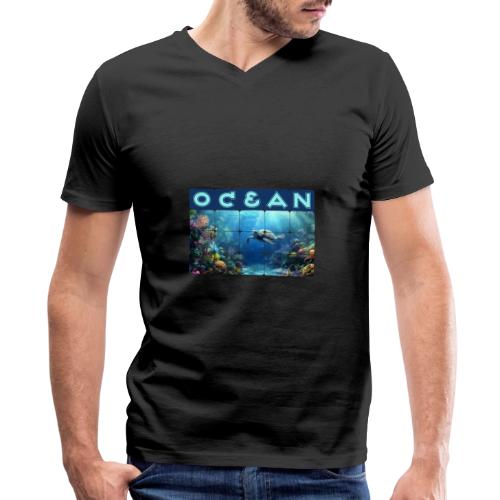 Ocean: Turtle Drift - Men's Premium Organic V-Neck T-Shirt