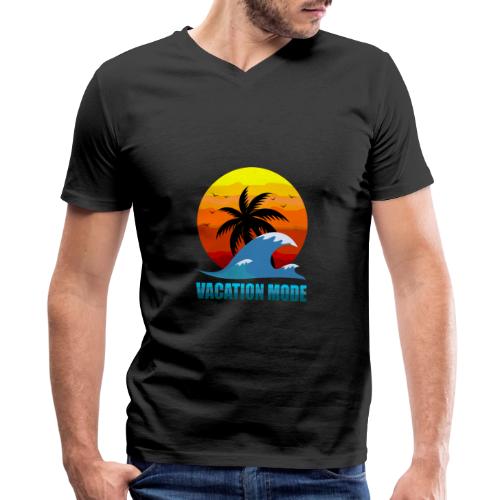 Vacation mode: Sunset Escape - Men's Premium Organic V-Neck T-Shirt