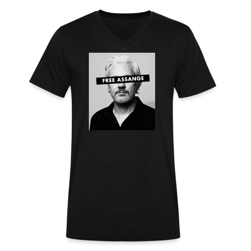 Free Julian Assange - Men's V-Neck T-Shirt by Canvas
