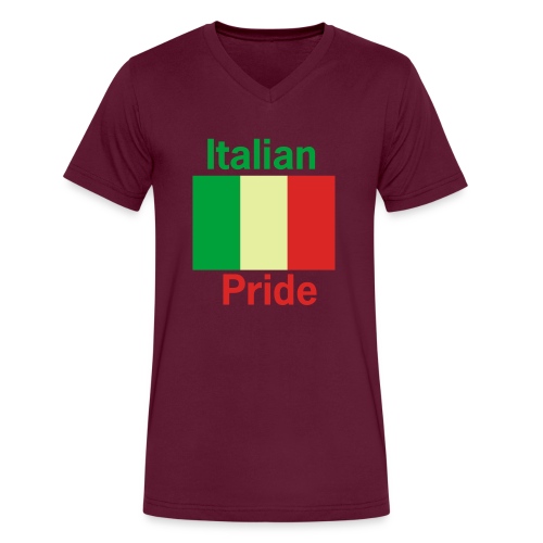 Italian Pride Flag - Men's V-Neck T-Shirt by Canvas