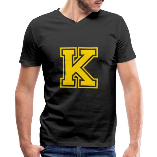 Letter k – Capital Athletic Alphabet Monogram - Men's Premium Organic V-Neck T-Shirt