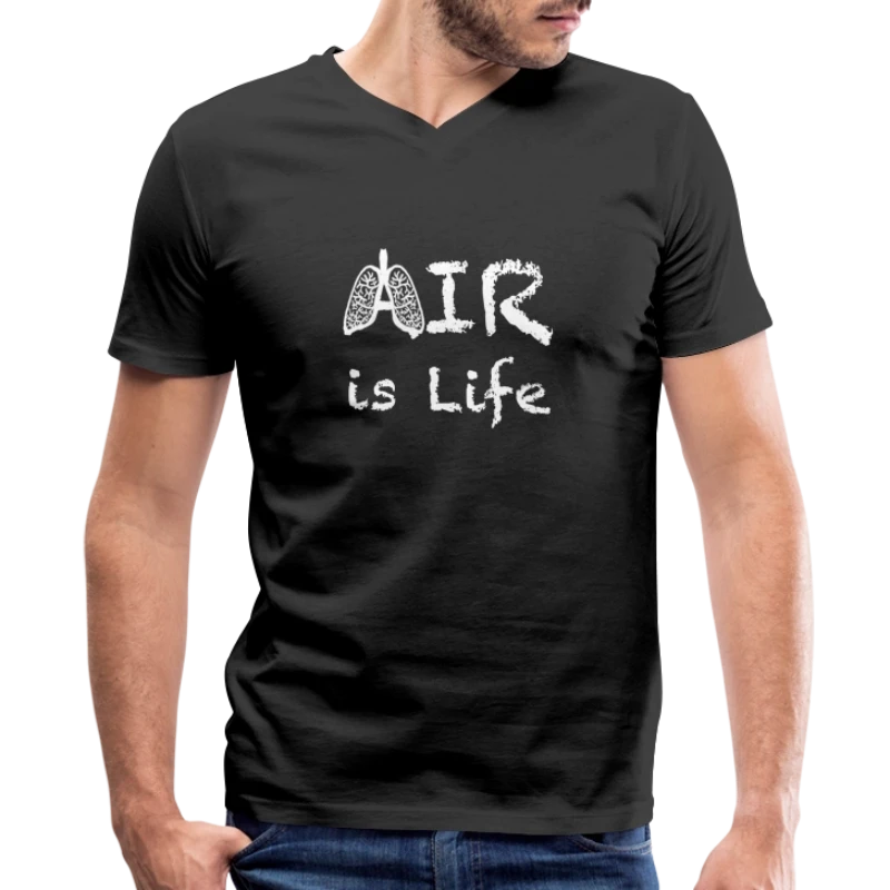 Air Is Life - Men's V-Neck T-Shirt by Canvas