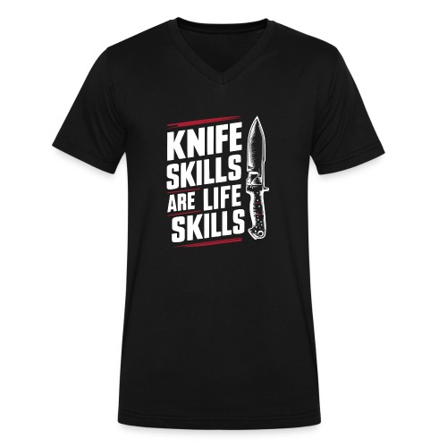 Knife skills are life skills - Men's V-Neck T-Shirt by Canvas