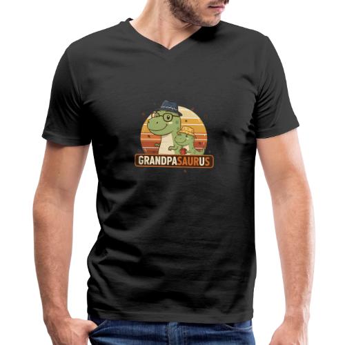 GrandpaSaurus Sunset Duo - Men's Premium Organic V-Neck T-Shirt