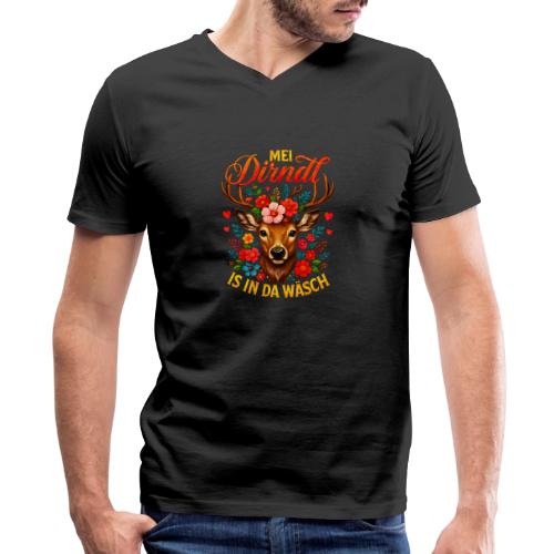 Mei Dirndl is in da Wäsch - Men's Premium Organic V-Neck T-Shirt