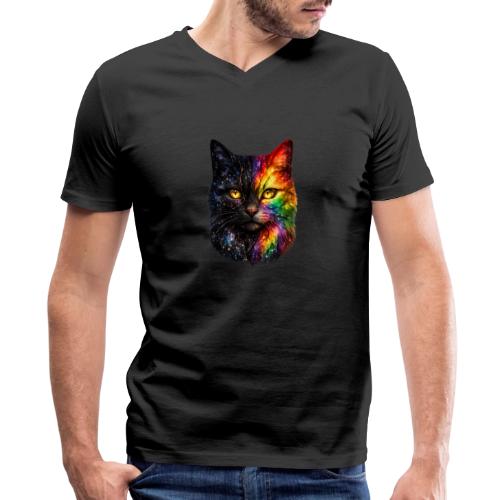 Cosmic Galaxy Rainbow Cat - Men's V-Neck T-Shirt by Bella + Canvas