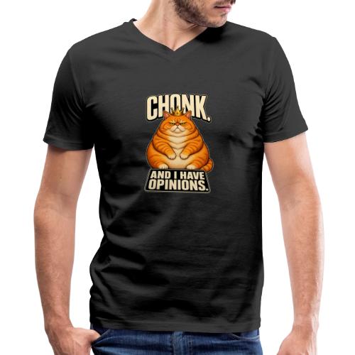 Chonk King Cat - Opinionated Kitty - Men's Premium Organic V-Neck T-Shirt