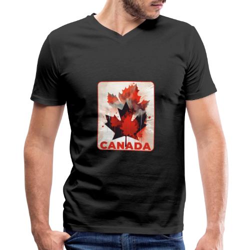 Canada Inked Leaf - Men's Premium Organic V-Neck T-Shirt