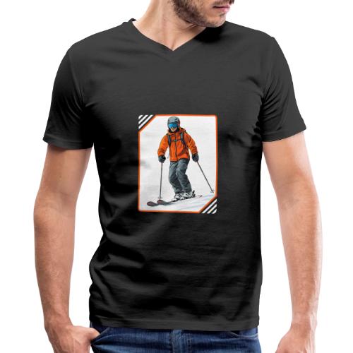 Skiing Thrill Ride - Men's Premium Organic V-Neck T-Shirt