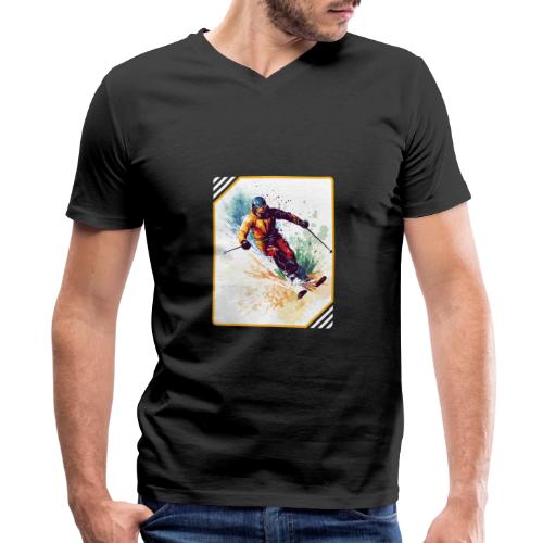 Winter Skiing Escape - Men's Premium Organic V-Neck T-Shirt