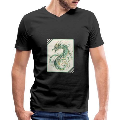 Brush of the Dragon - Men's Premium Organic V-Neck T-Shirt