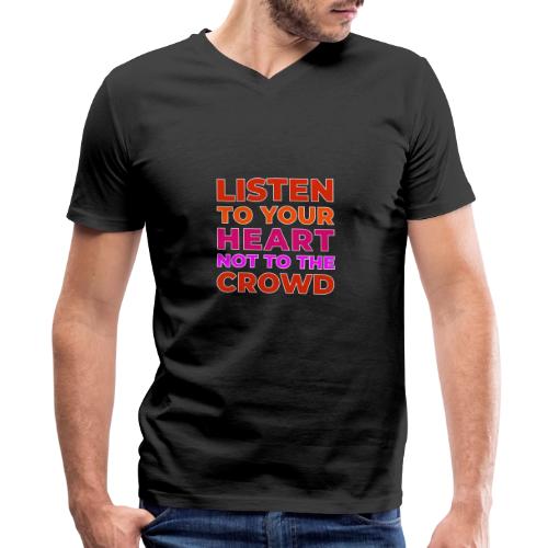 Heart Over Hype - Men's Premium Organic V-Neck T-Shirt