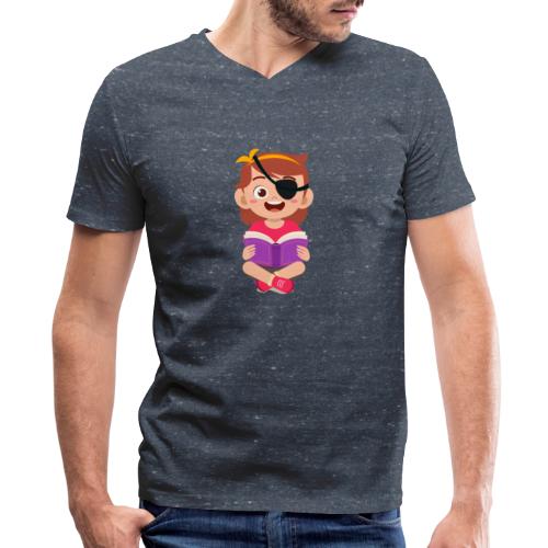 Little girl with eye patch - Men's V-Neck T-Shirt by Canvas