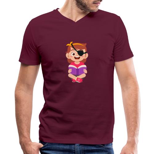 Little girl with eye patch - Men's V-Neck T-Shirt by Canvas