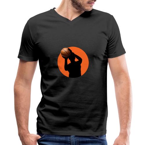 Basketball: Focused Precision - Men's Premium Organic V-Neck T-Shirt