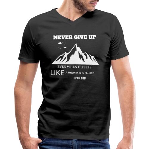 Never Give Up - Men's Premium Organic V-Neck T-Shirt