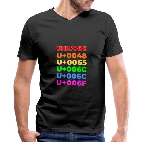 Hello, in unicode - Men's Premium Organic V-Neck T-Shirt