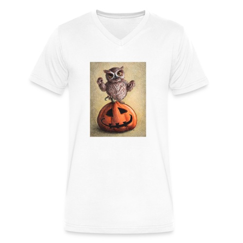 Funny Halloween Owl - Men's V-Neck T-Shirt by Canvas