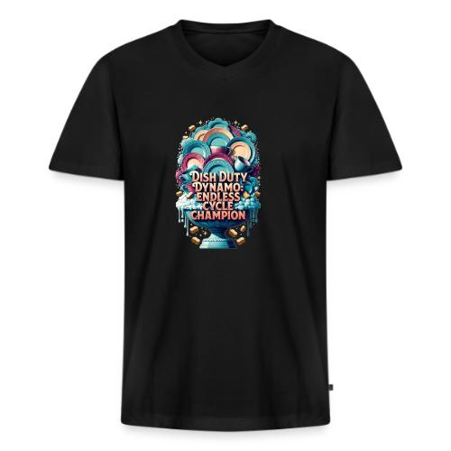 Dish Duty Dynamo T Shirt, Endless Cycle Champion - Men's Premium Organic V-Neck T-Shirt