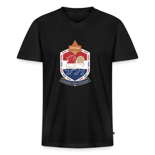 Netherlands Lion Crest T-Shirt, Dutch Badge Gift - Men's Premium Organic V-Neck T-Shirt