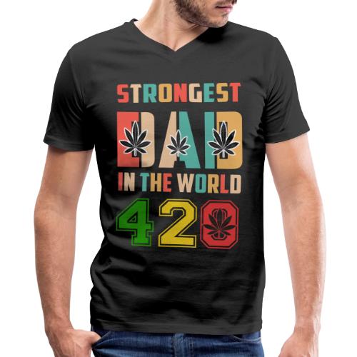 Chucklesome 420 Dad Loves Herb Weed Marijuana - Men's V-Neck T-Shirt by Bella + Canvas