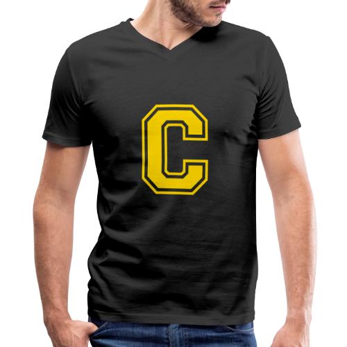 Letter C – Capital Athletic Alphabet Monogram - Men's Premium Organic V-Neck T-Shirt