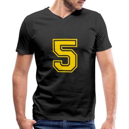 Number 5 in a classic athletic collegiate font - Men's Premium Organic V-Neck T-Shirt