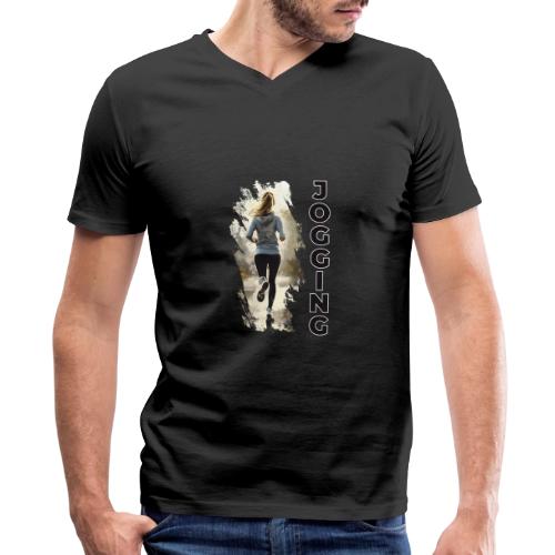 Jogging: Run into Motion - Men's Premium Organic V-Neck T-Shirt