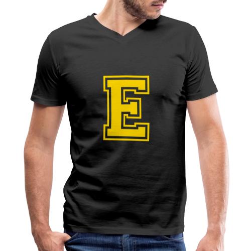 Letter E – Capital Athletic Alphabet Monogram - Men's Premium Organic V-Neck T-Shirt