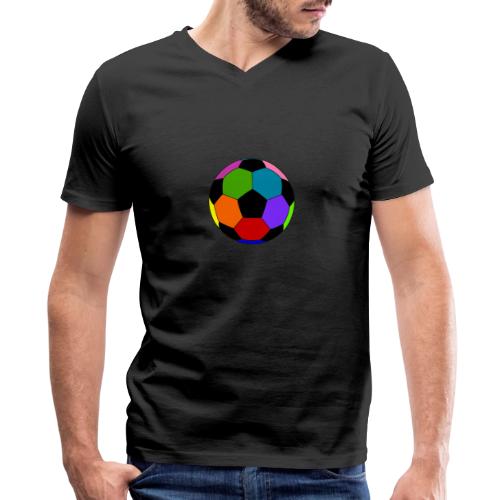 Multi-colored soccer ball - Men's Premium Organic V-Neck T-Shirt