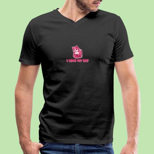 I love my cat - Men's Premium Organic V-Neck T-Shirt