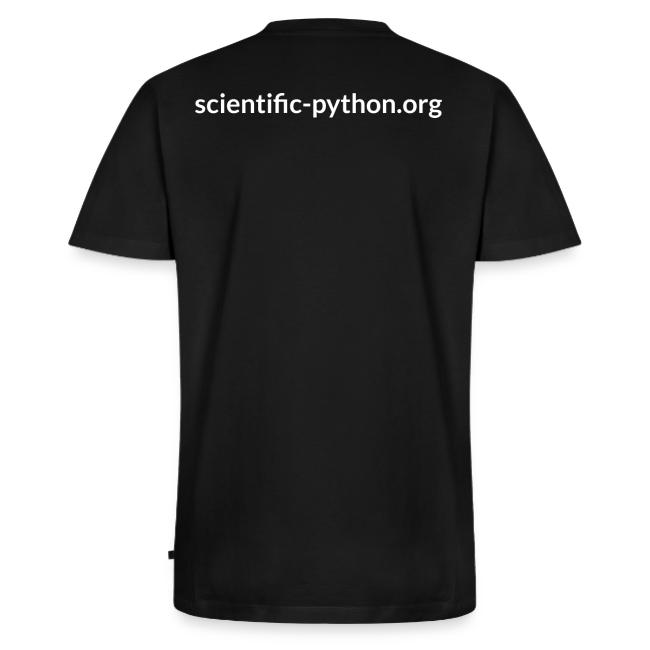 scientific python white logo tee