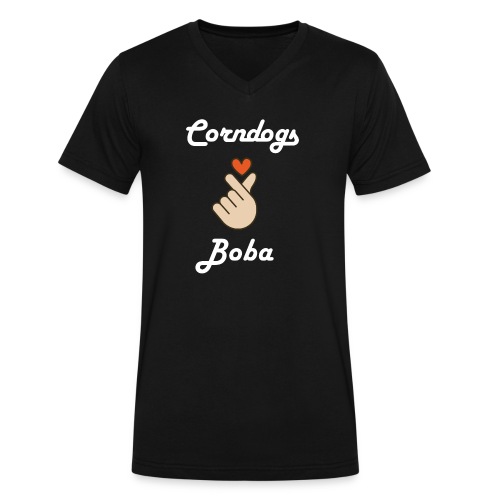 Corndogs x Boba - Men's V-Neck T-Shirt by Canvas