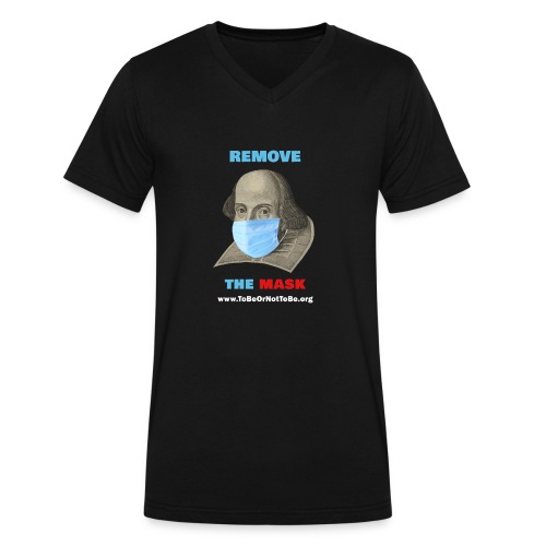 Remove Shakespeare's Mask - Front & Back - Men's V-Neck T-Shirt by Canvas