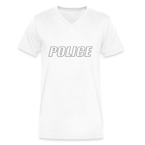 Police White - Men's V-Neck T-Shirt by Canvas