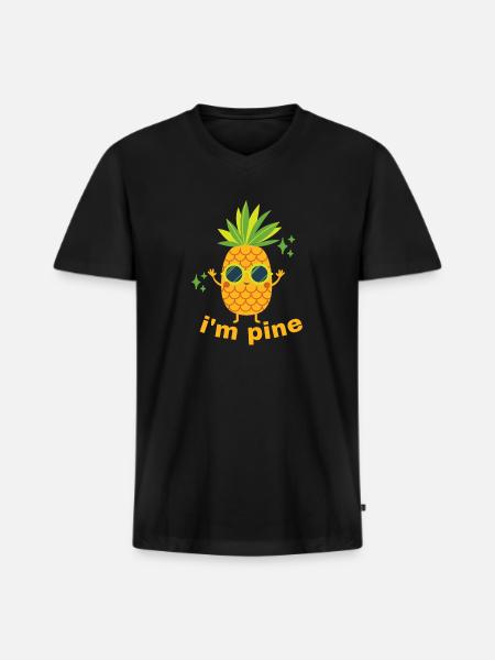 I'M PINE - Men's Premium Organic V-Neck T-Shirt - black