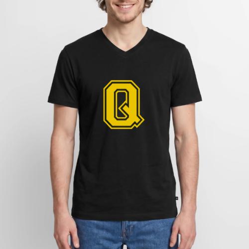 Letter Q – Capital Athletic Alphabet Monogram - Men's Premium Organic V-Neck T-Shirt