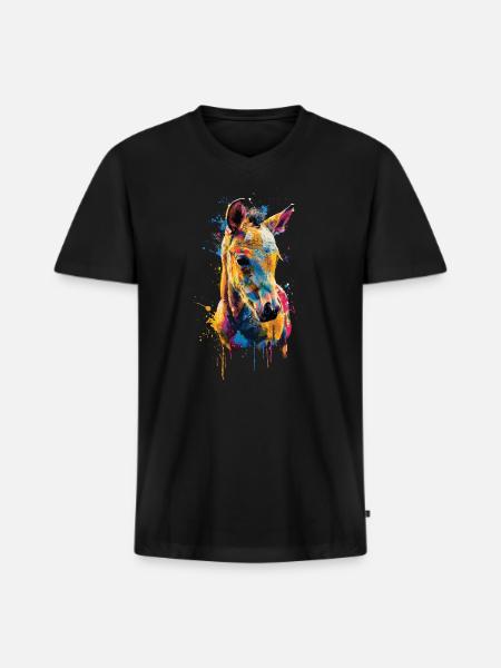 Horse - Men's Premium Organic V-Neck T-Shirt - black