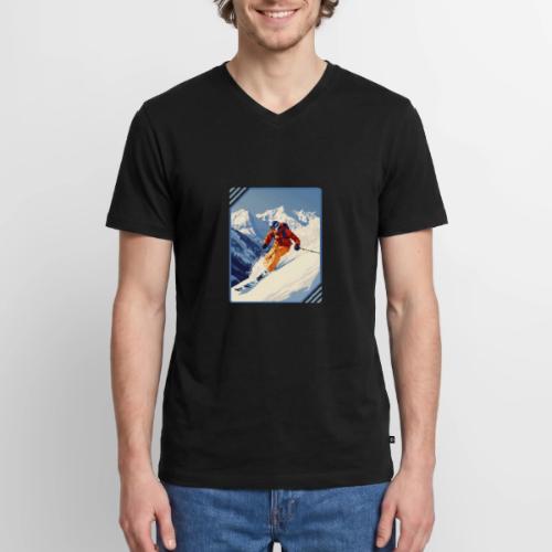 Mountain Skiing Vibes - Men's Premium Organic V-Neck T-Shirt