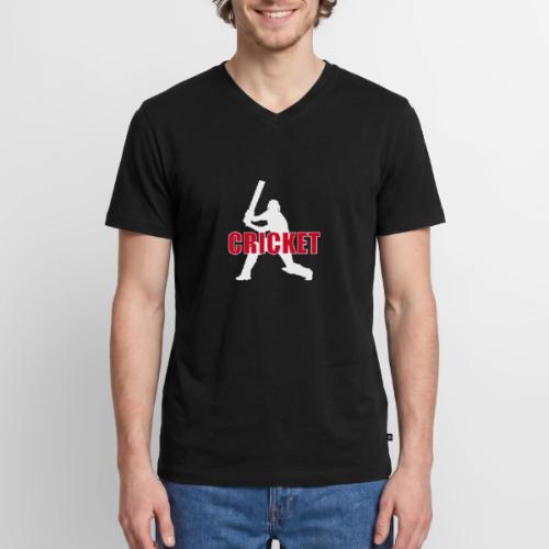 Power Play Cricket - Men's Premium Organic V-Neck T-Shirt