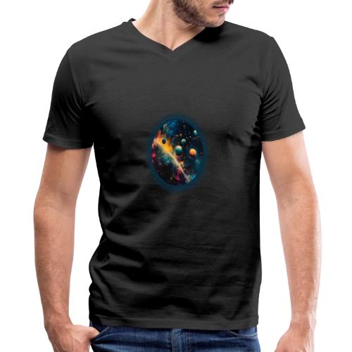Painted Planetscape - Men's Premium Organic V-Neck T-Shirt