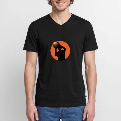 Basketball: Focused Precision - Men's Premium Organic V-Neck T-Shirt