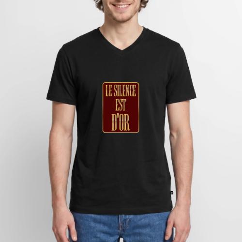 Silence is golden - Men's Premium Organic V-Neck T-Shirt