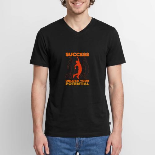 Unlock Success - Men's Premium Organic V-Neck T-Shirt